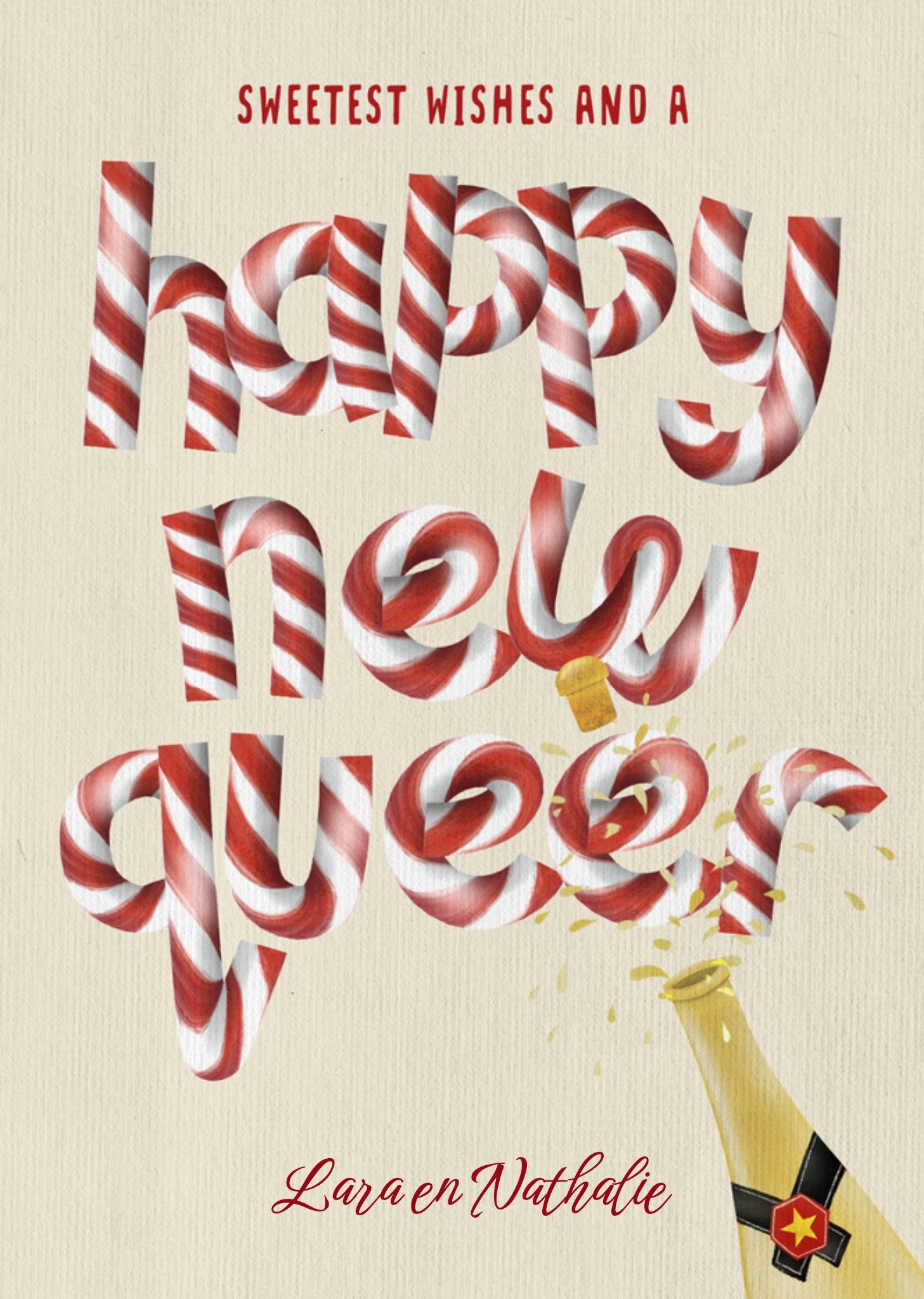 Patricia Hooning Nieuwjaarskaart Happy New Queer Kaart Fishuals