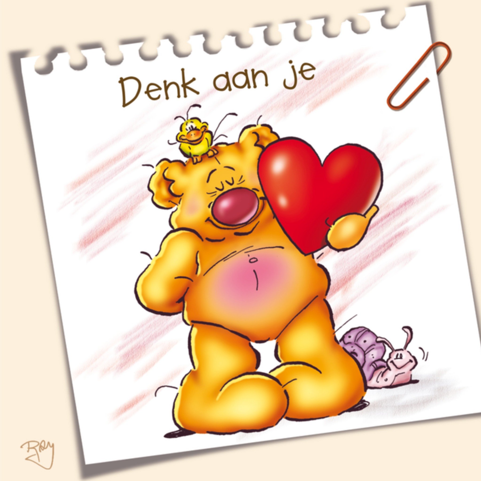 Denken aan kaart beer illustratie Vierkante Kaart Doodles