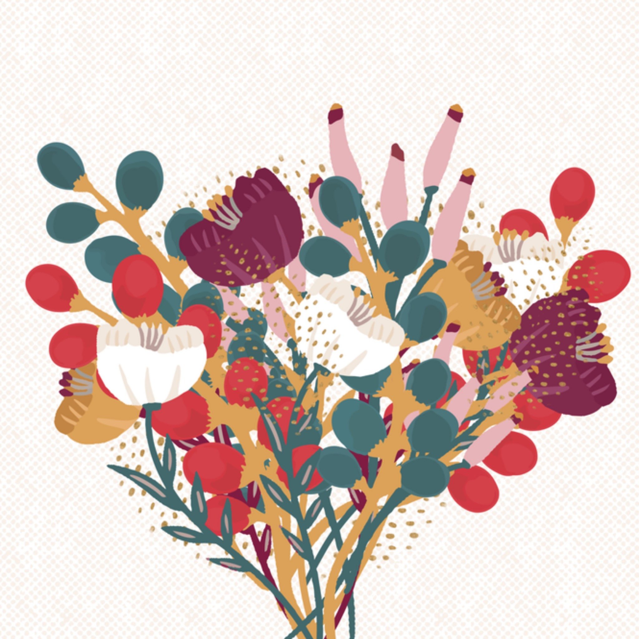 Greetz Beterschapskaart Bos bloemen Vierkant