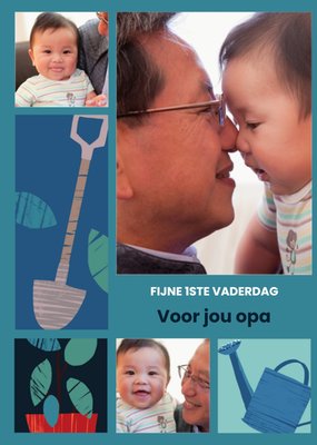 Collage Tuinieren Opa 1e Vaderdag Kaart