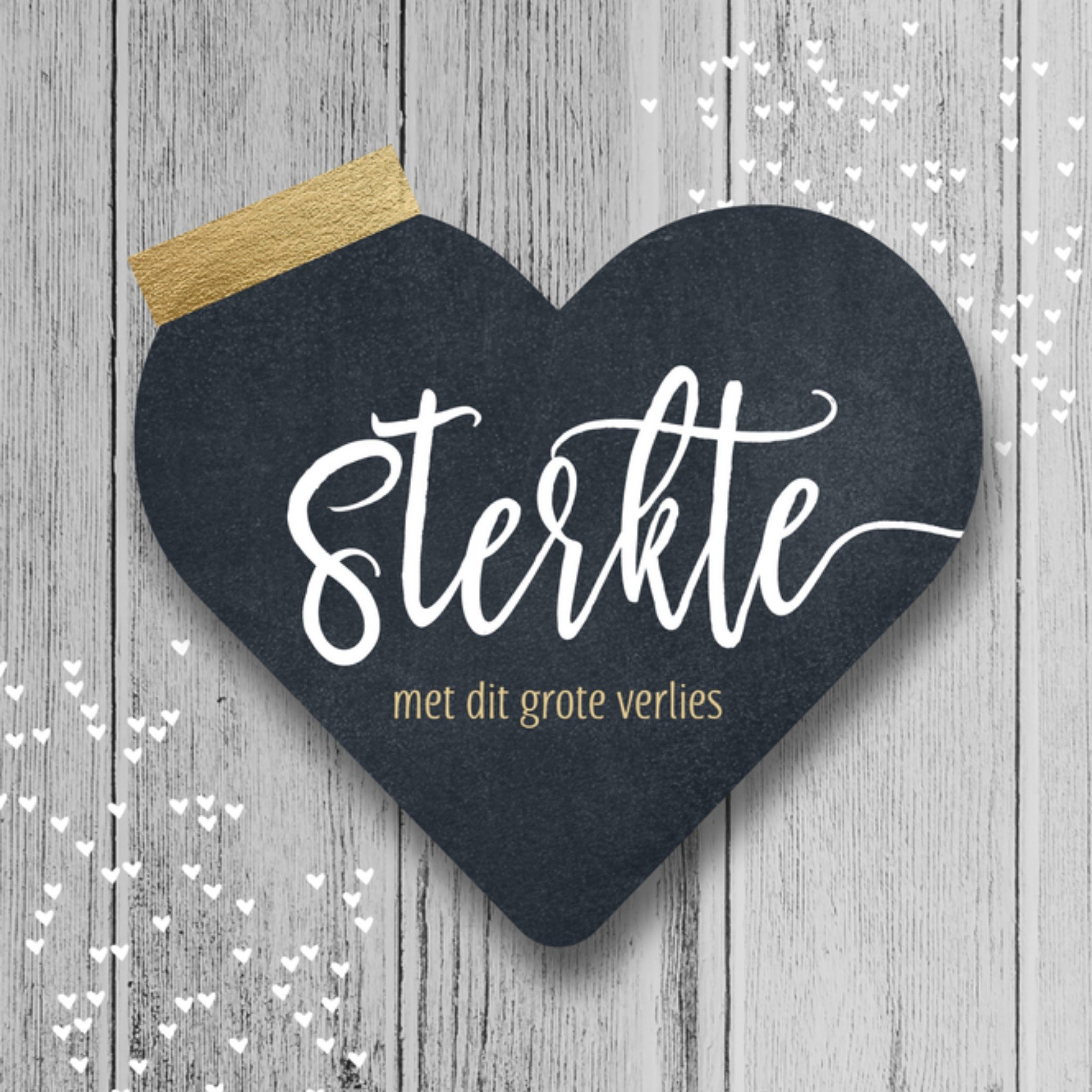 Condoleancekaart Sterkte met dit verlies Vierkante Kaart Luckz