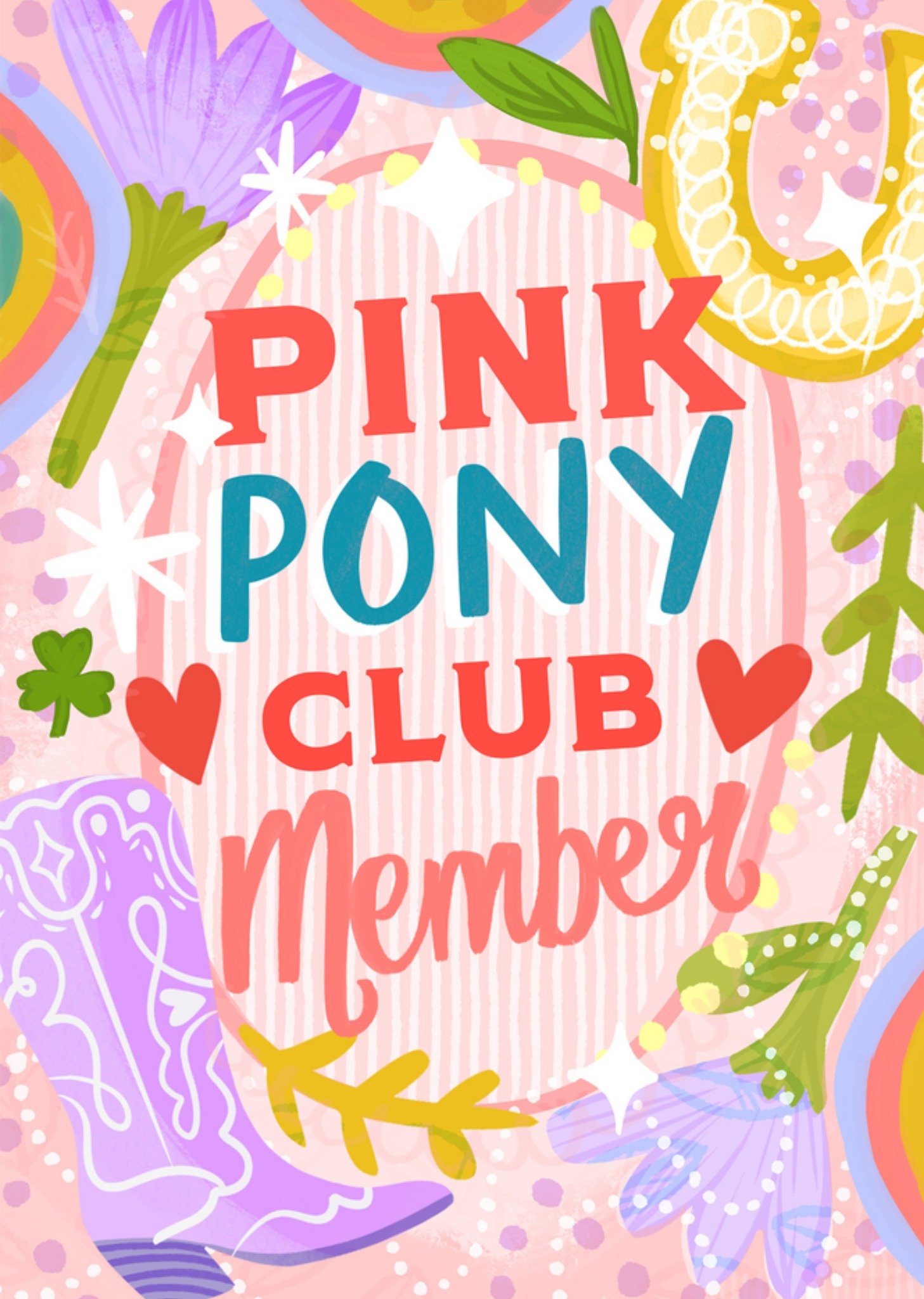 The London Studio Verjaardagskaart Pink pony club Kaart Greetz