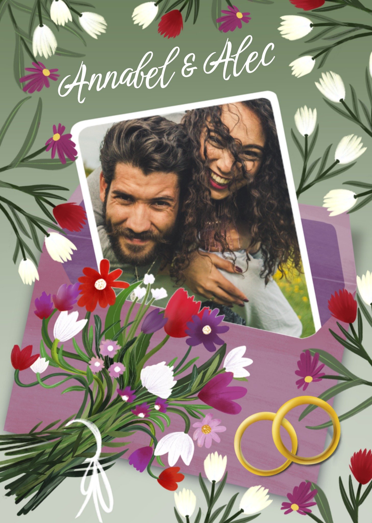 Patricia Hooning Huwelijkskaart Bloemen Kaart Fishuals