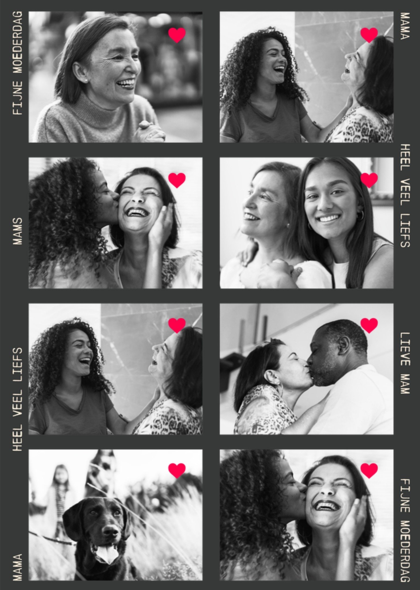 Moederdagkaart Heel veel liefs Lieve mam Fijne Moederdag Photo negatives strip Fotokaart Kaart Greetz