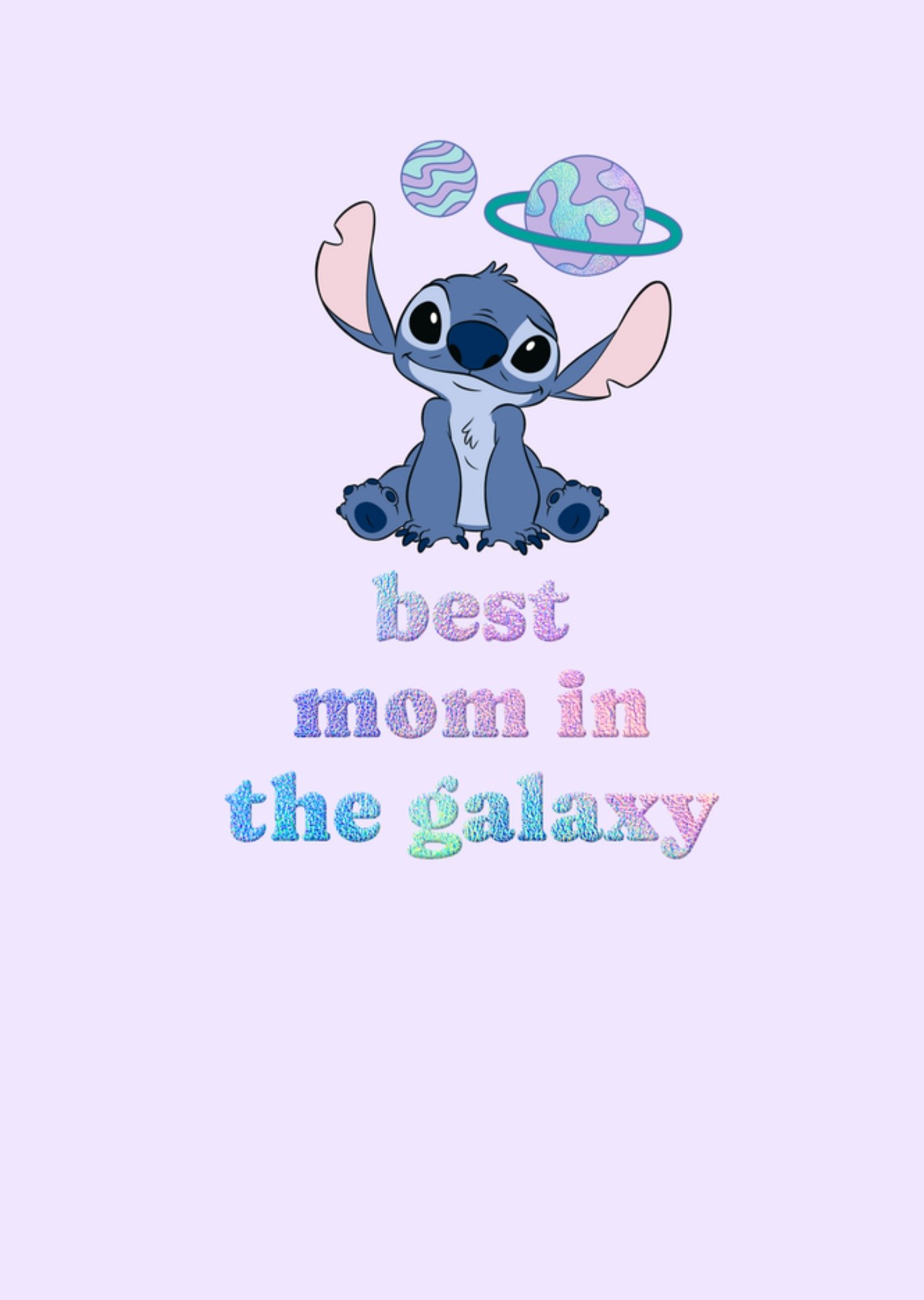 Moederdagkaart Lilo Stitch Best mom in the galaxy Disney