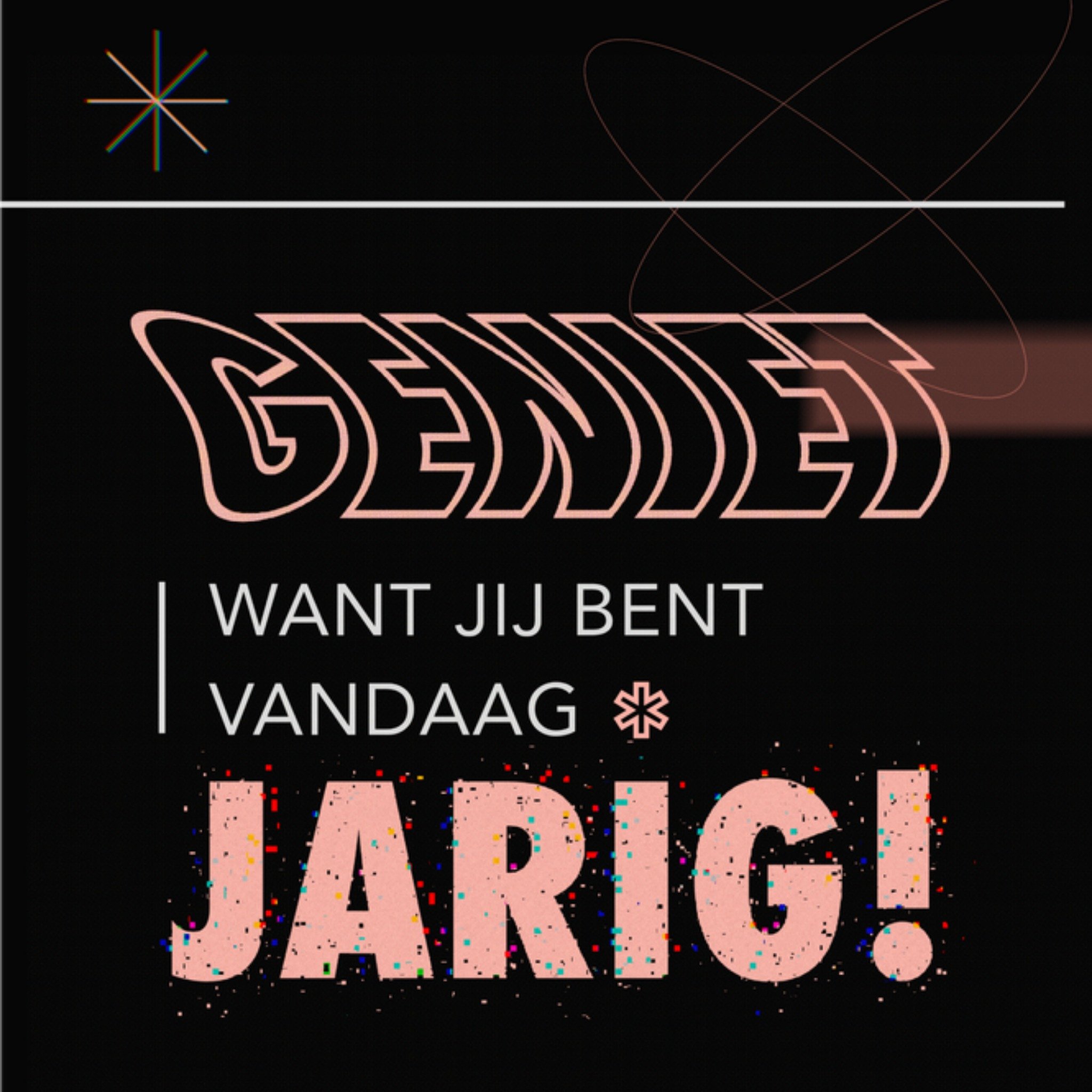 Greetz Verjaardagskaart Typografie Vierkant