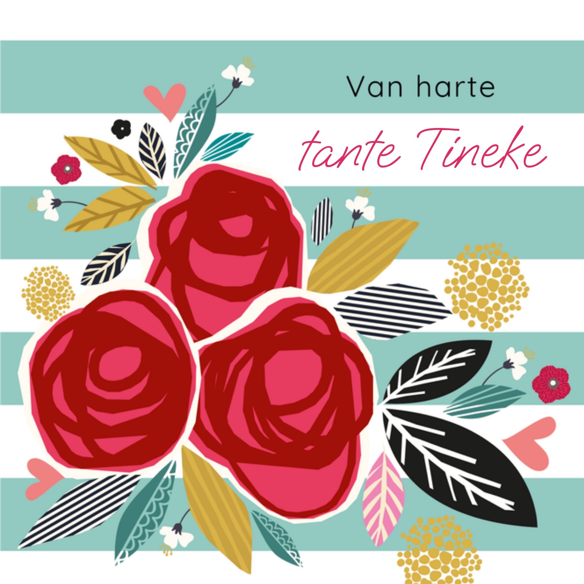 Verjaardagskaart Tante Aanpasbare tekst Vierkante Kaart TMS