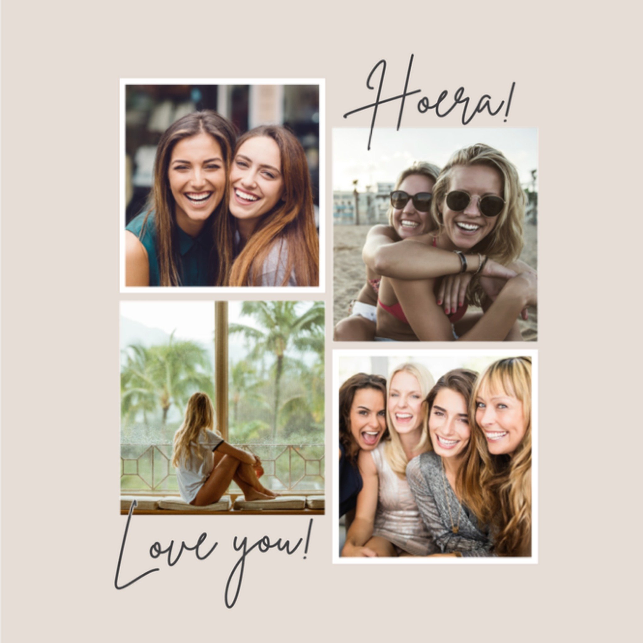 Greetz Verjaardagskaart Met fotos Voor haar Collage Vierkant