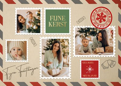 Luckz | Kerst | Foto kerstkaart originele postzegels