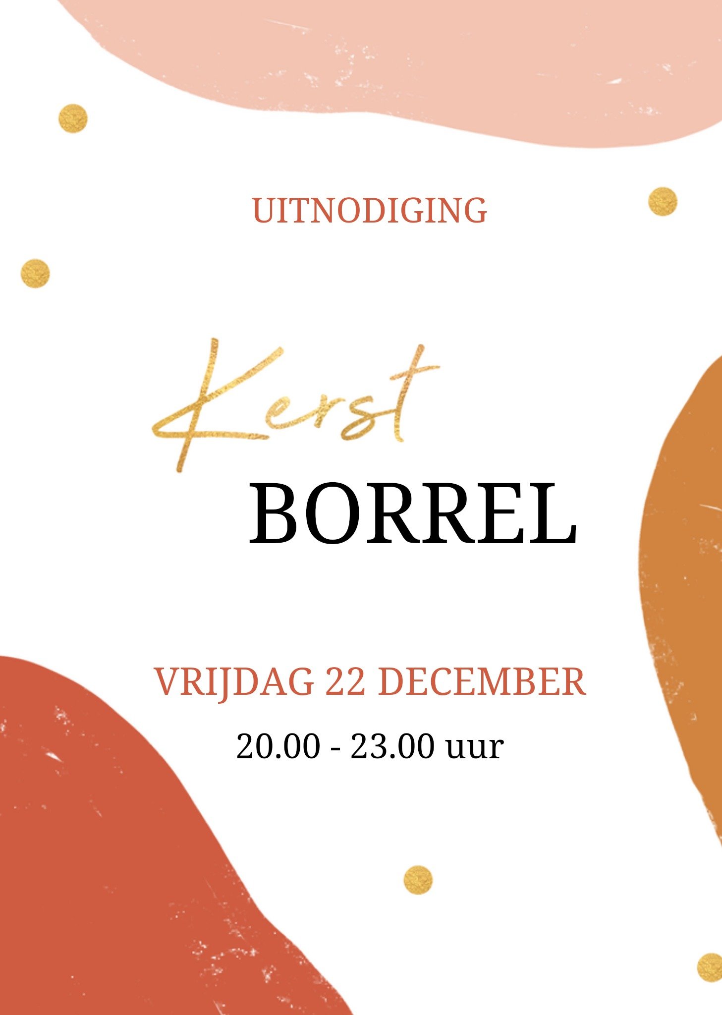 Uitnodiging kerstborrel kleurrijk Greetz