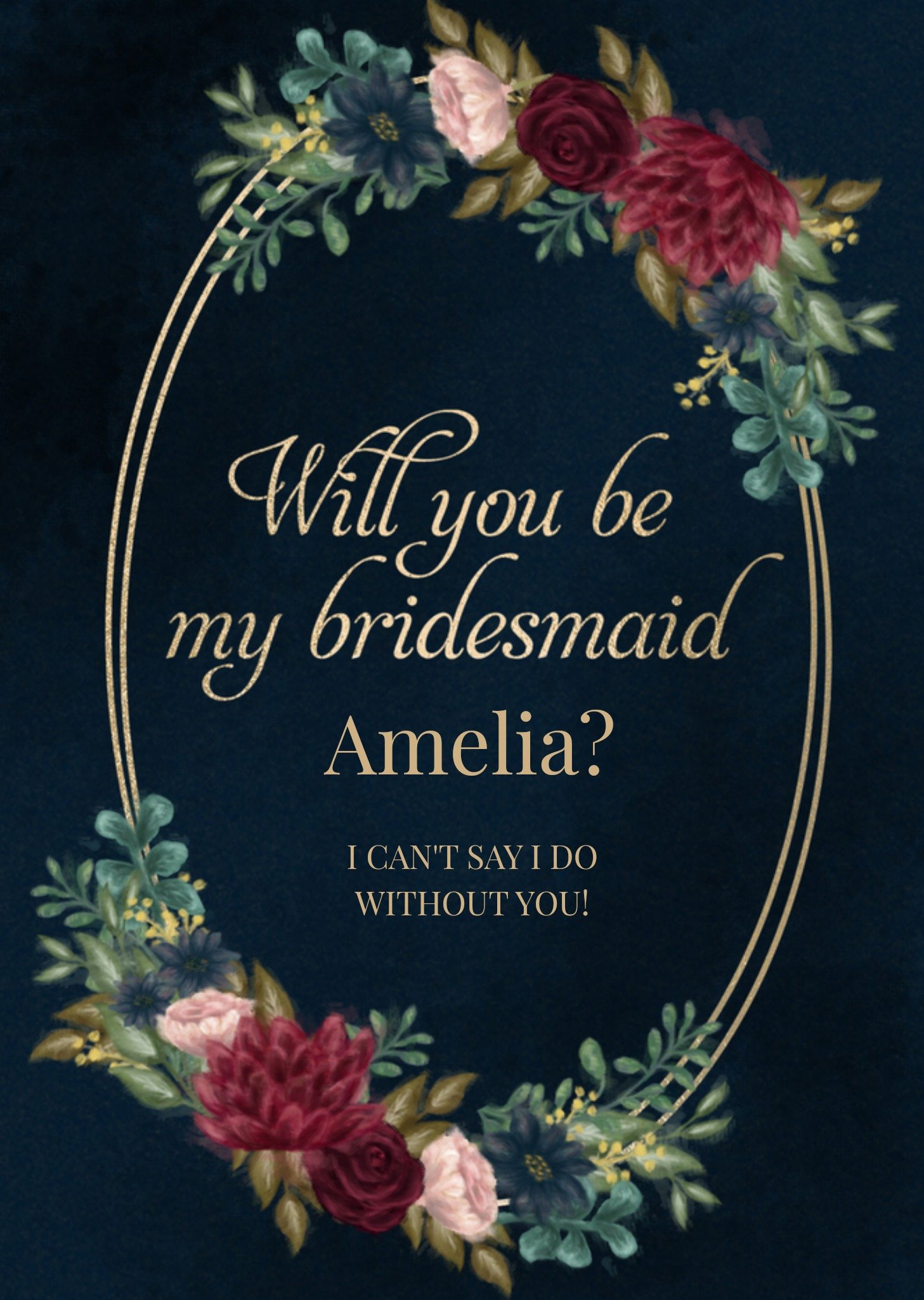 Huwelijkskaart bruidsmeisje met naam Kaart Greetz