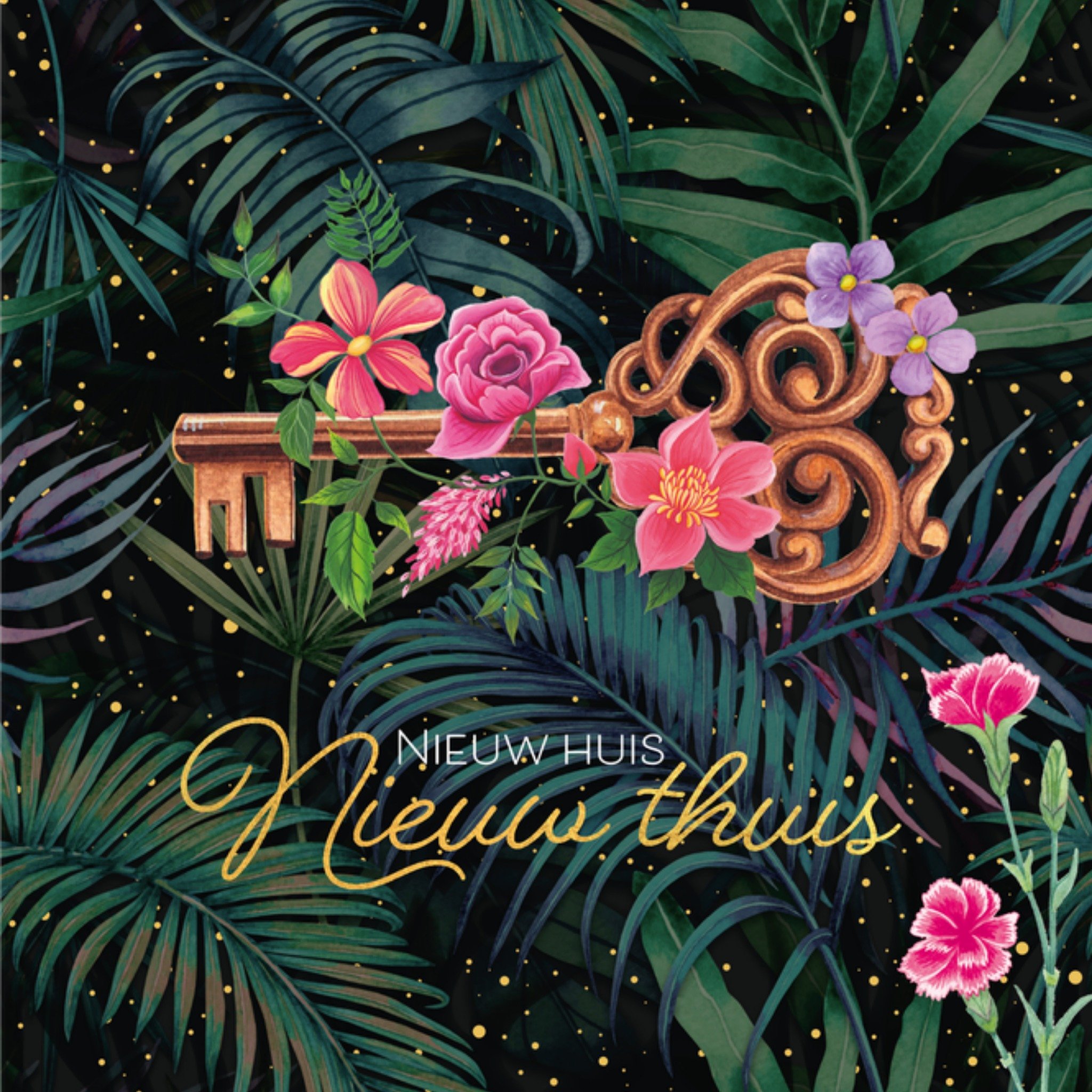 Nieuwe woning kaart Bloemen Vierkante Kaart Melli Mello