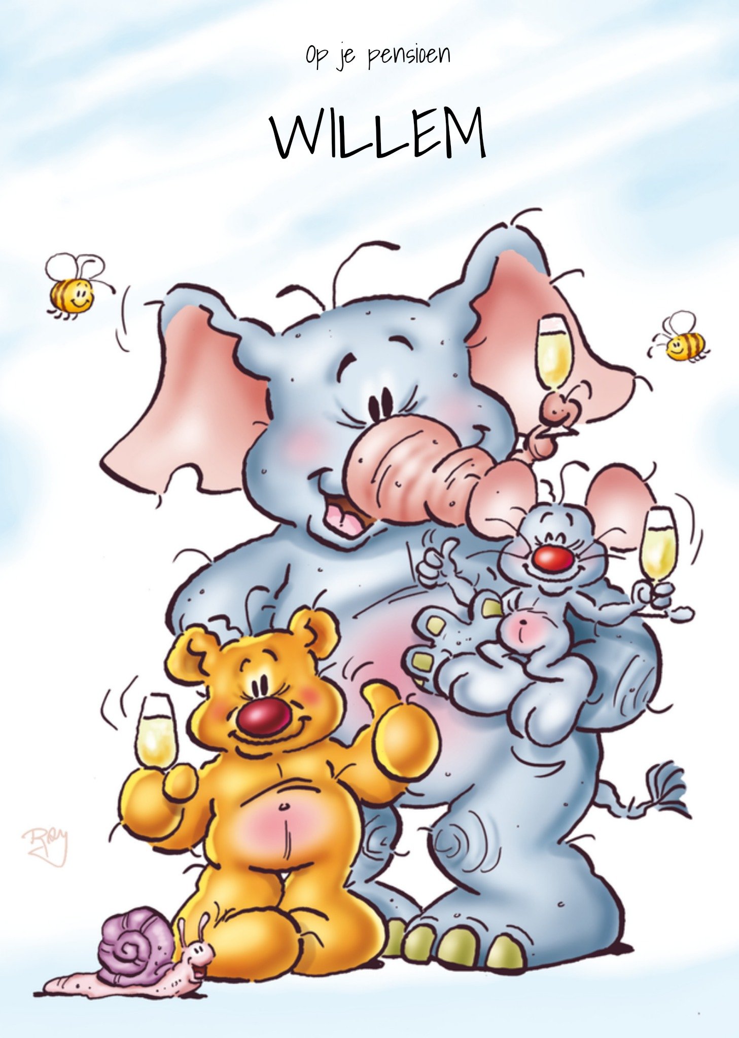 Pensioenkaart met naam Kaart Doodles