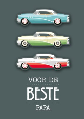 Voor De Beste Papa Geïllustreerde Oldtimers Kaart