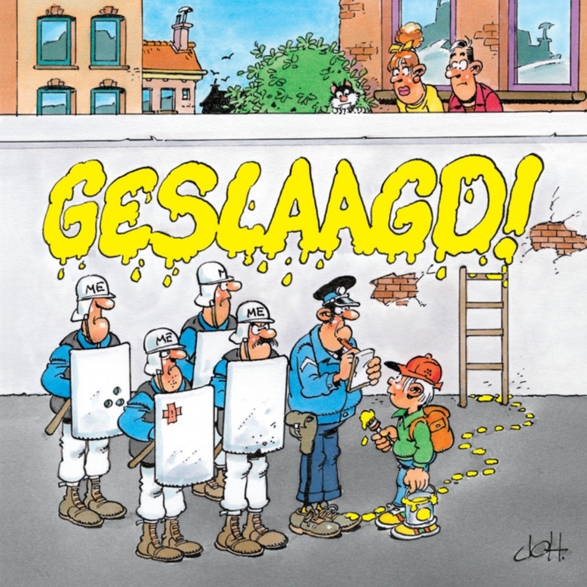 Geslaagd kaart Verf Vierkante Kaart Jan van Haasteren