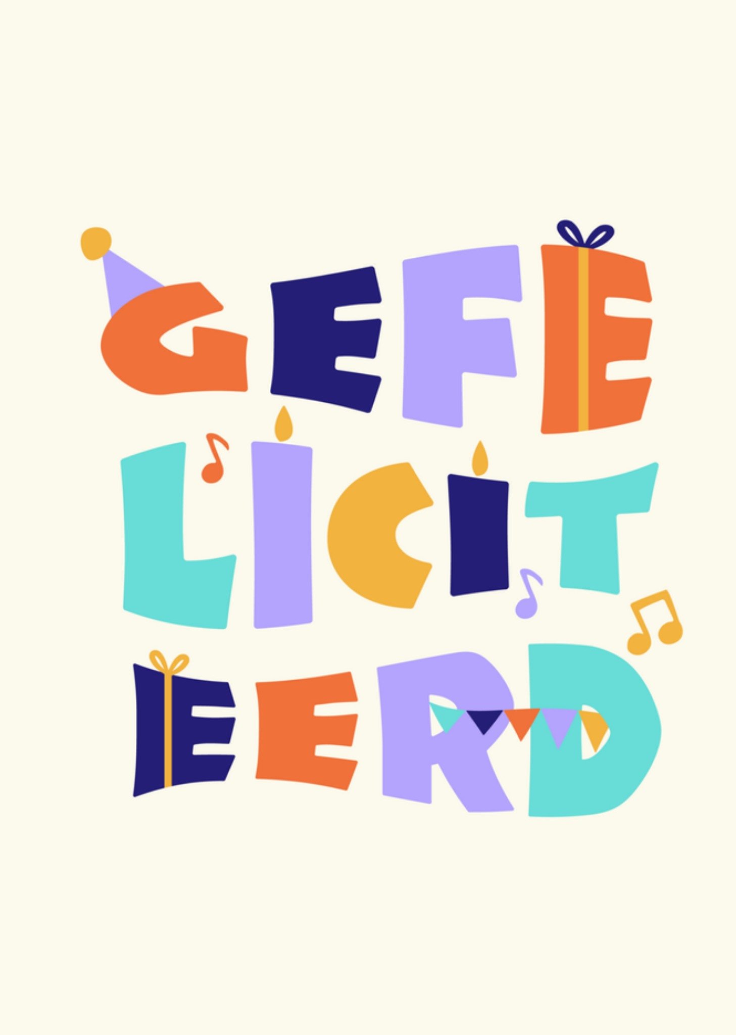 Verjaardagskaart gefeliciteerd kleur Greetz