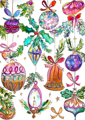 Jill | Kerstkaart | Kerstballen