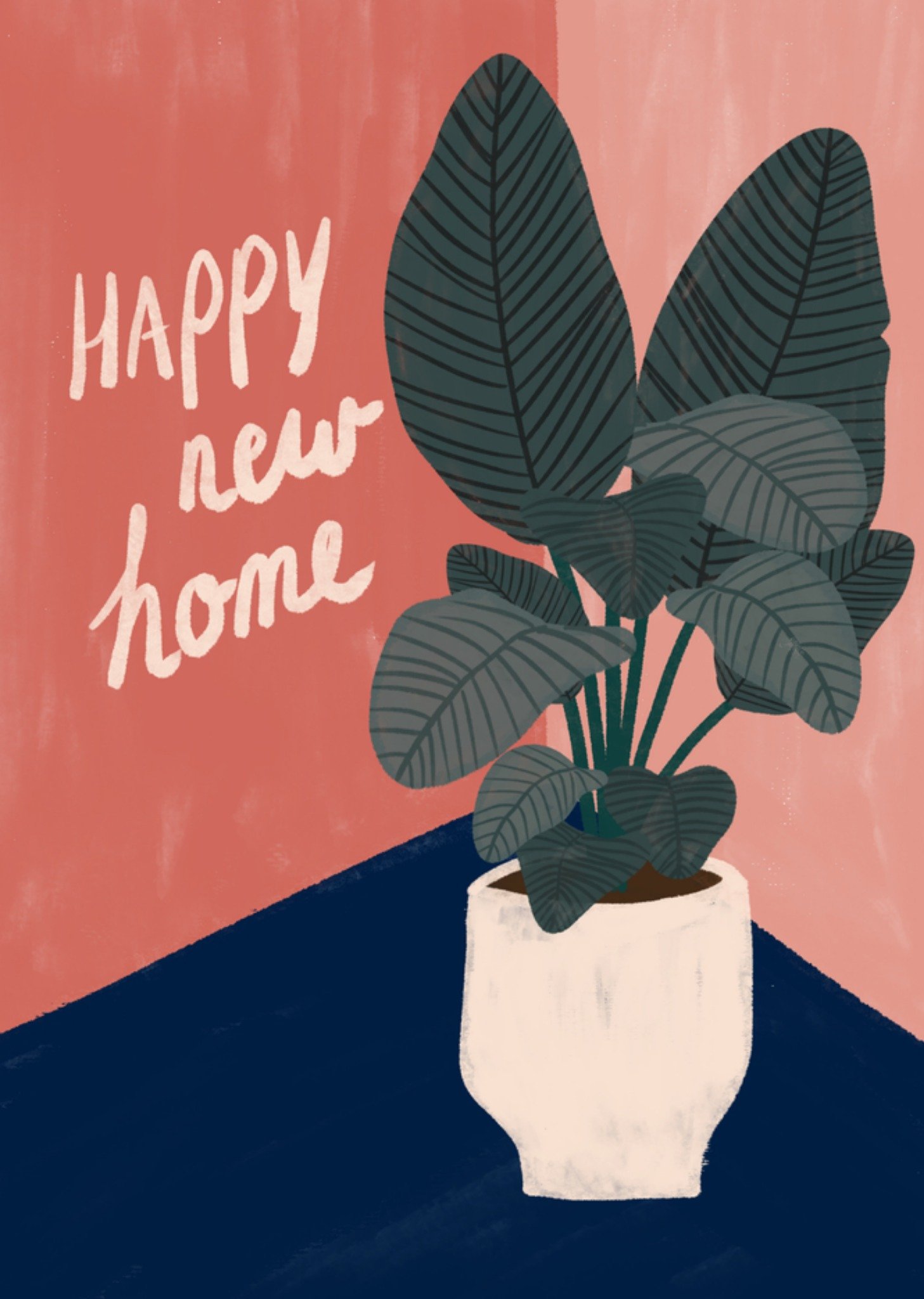 Nieuwe woning kaart plant illustratie Greetz