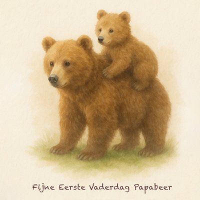 Greetz | Vaderdagkaart | Fijne Eerste Vaderdag Papabeer