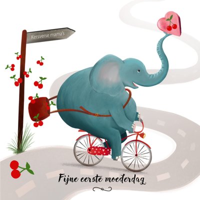 Greetz | Moederdagkaart | Olifant op de fiets