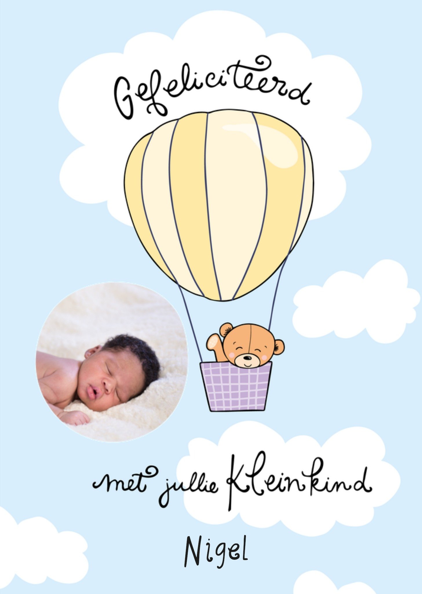 Geboortekaart Kleinkind Kaart Funny Side Up