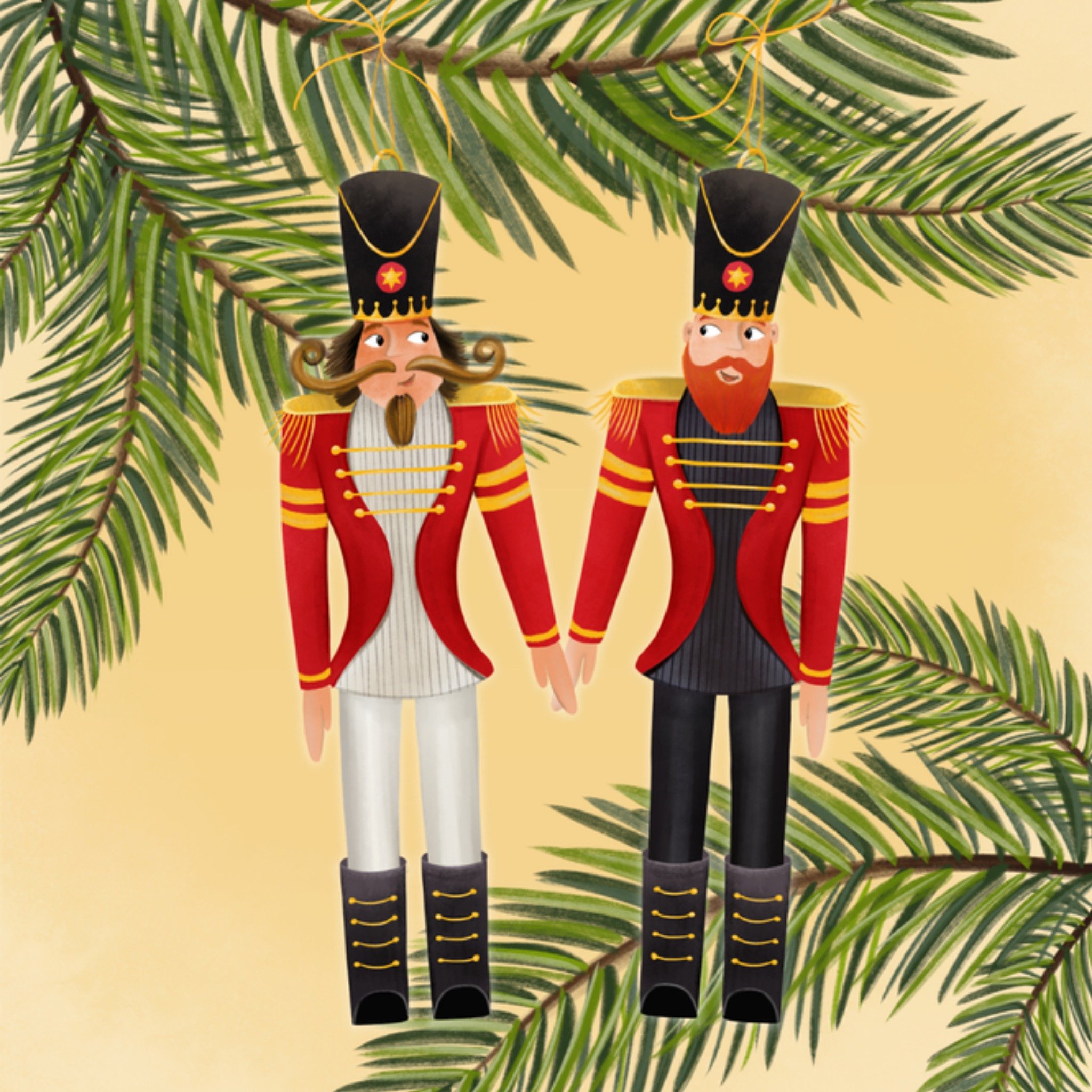 Greetz Kerstkaart notenkraker Vierkant