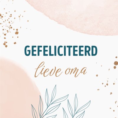Botanisch Typografisch Gefeliciteerd Oma Kaart