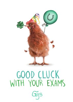 Succes Met Je Examens Geïllustreerde Kip Kaart