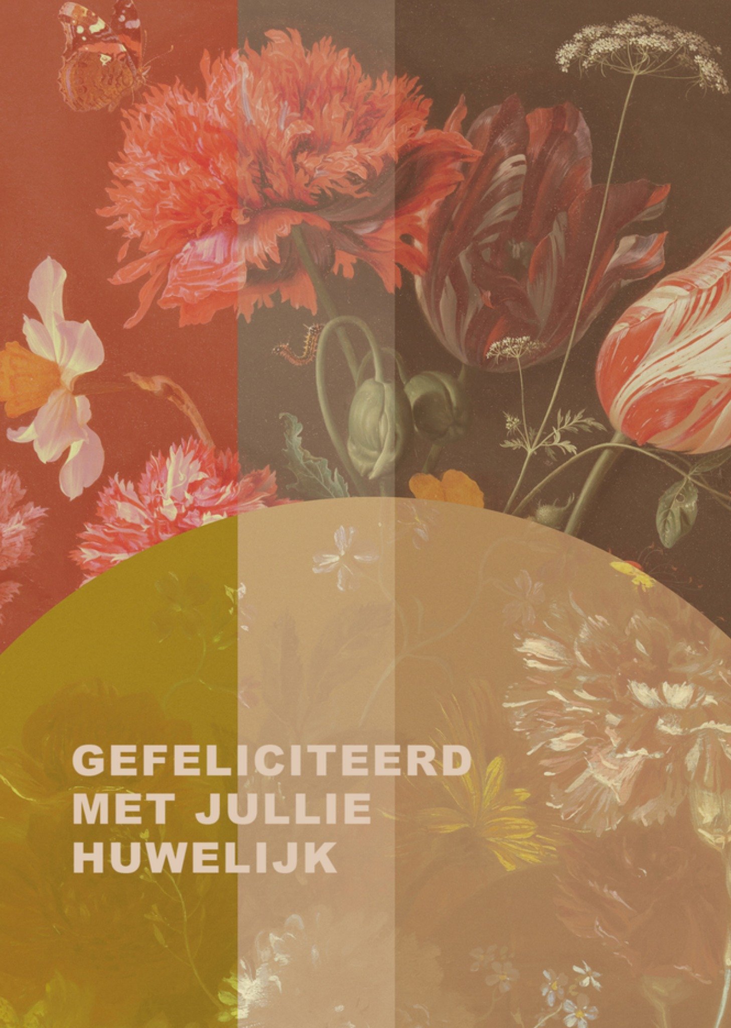 Huwelijkskaart Bloemen Kaart NIN-NIT