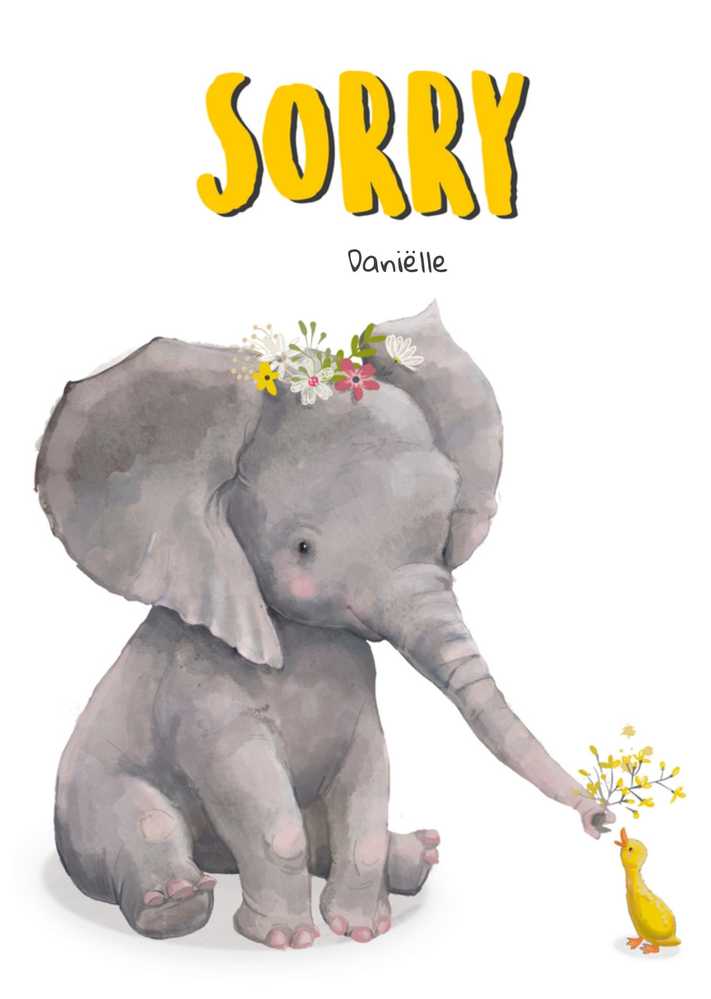 Sorry kaart Olifant Paperclip