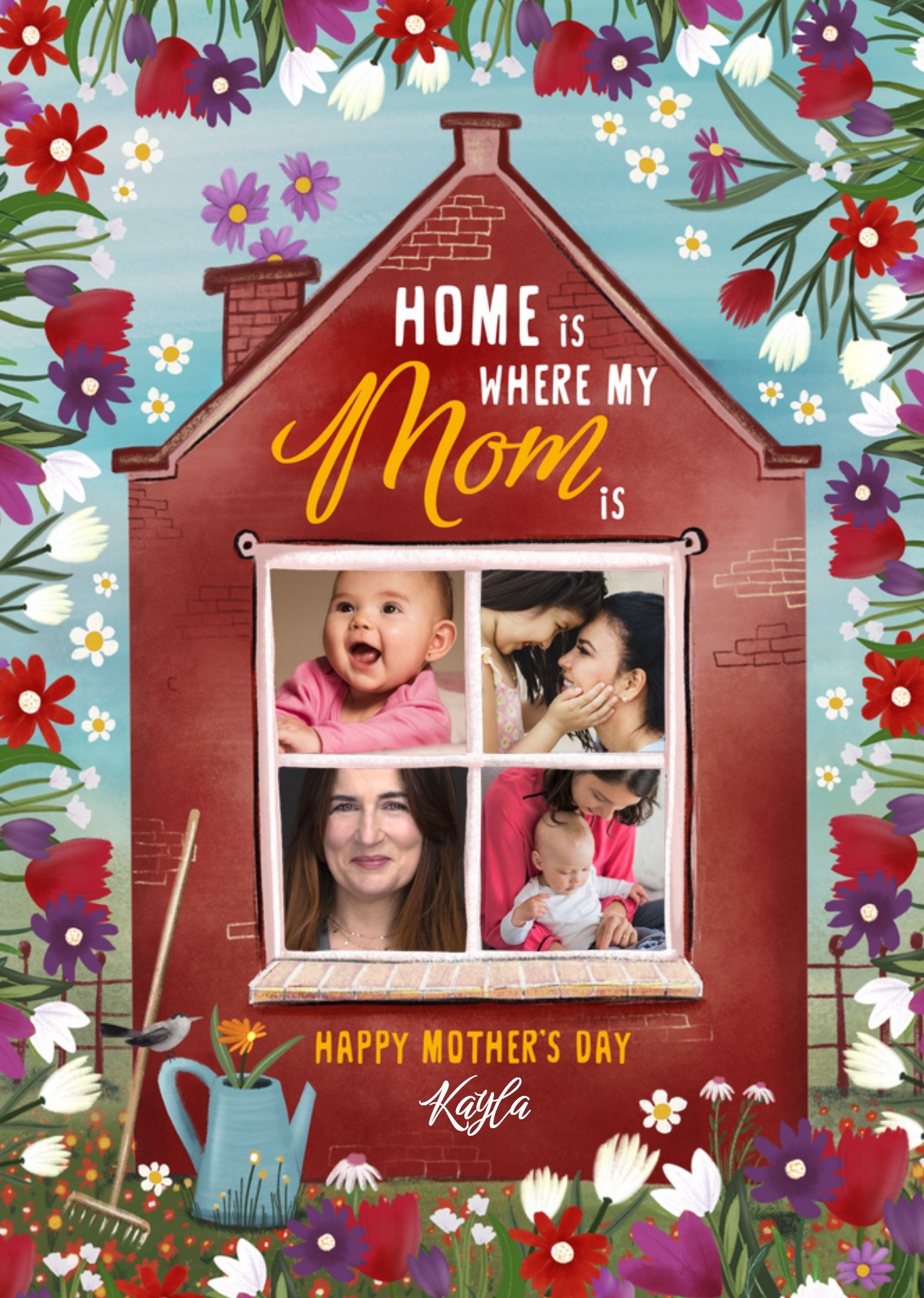 Moederdagkaart home is where my mom is Kaart Fishuals