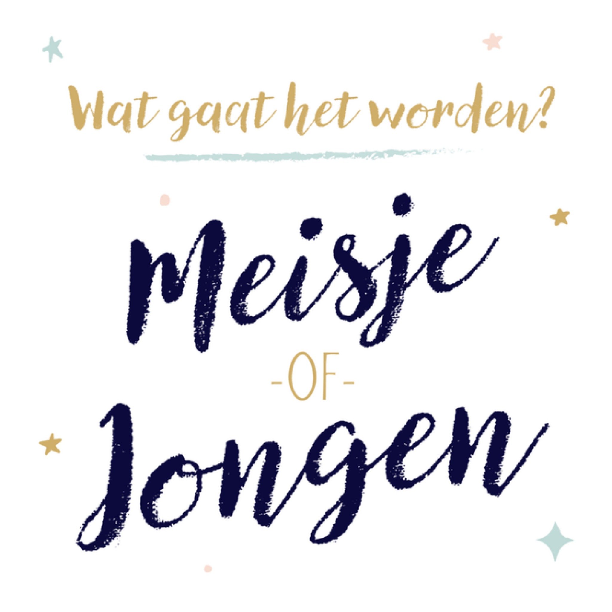 Greetz Gender Reveal meisje of jongen Vierkant