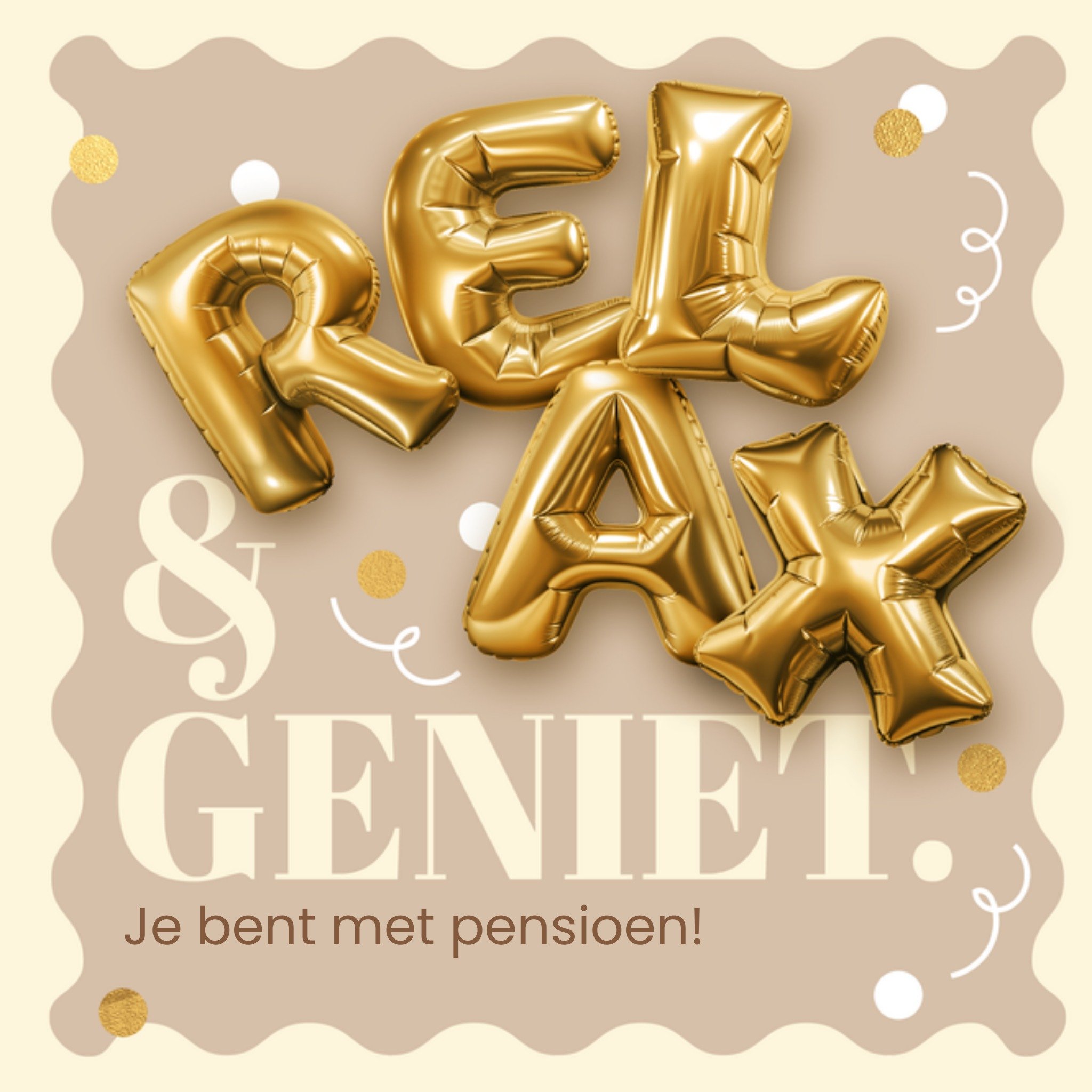 Pensioenkaart Relax geniet Vierkante Kaart Luckz