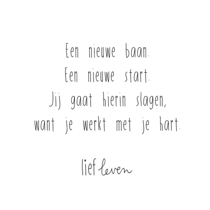 Lief Leven | Nieuwe baan kaart | Wederhelft man