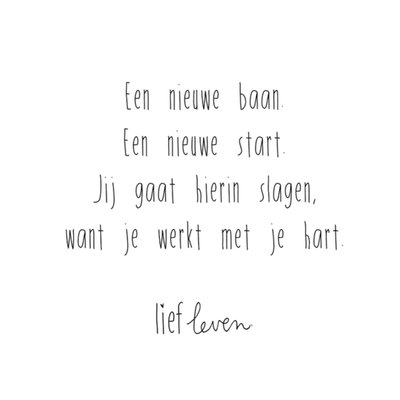 Lief Leven | Nieuwe baan kaart | Wederhelft man