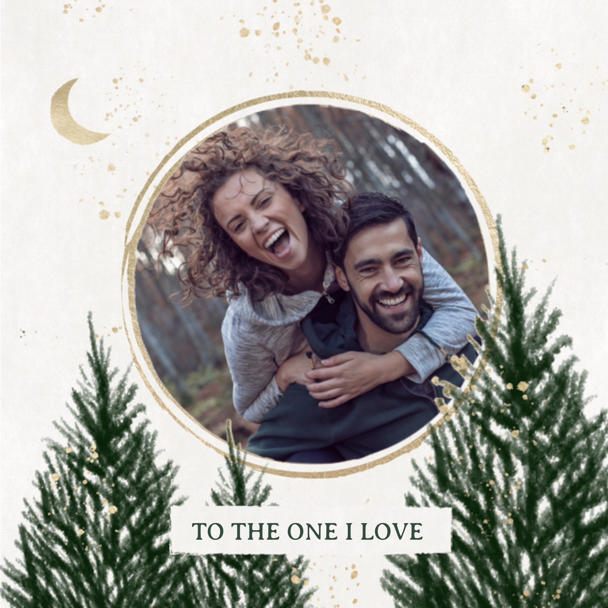 Greetz Kerstkaart One I love Met foto Vierkant