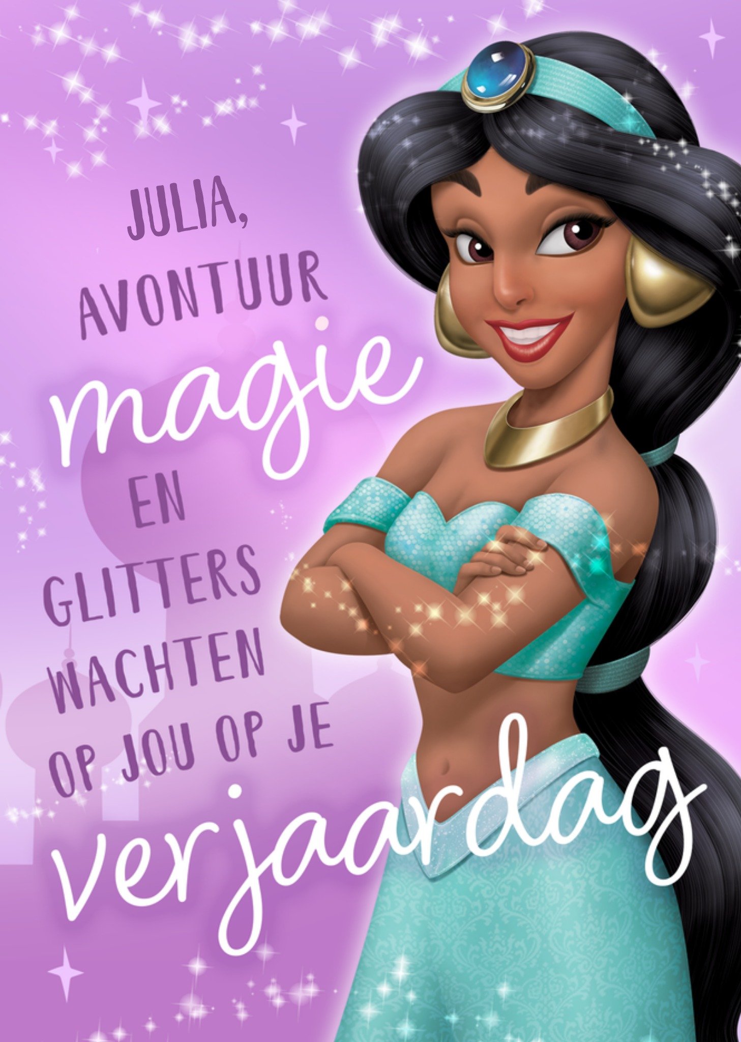 Verjaardagskaart Jasmine Kaart Disney Prinsessen