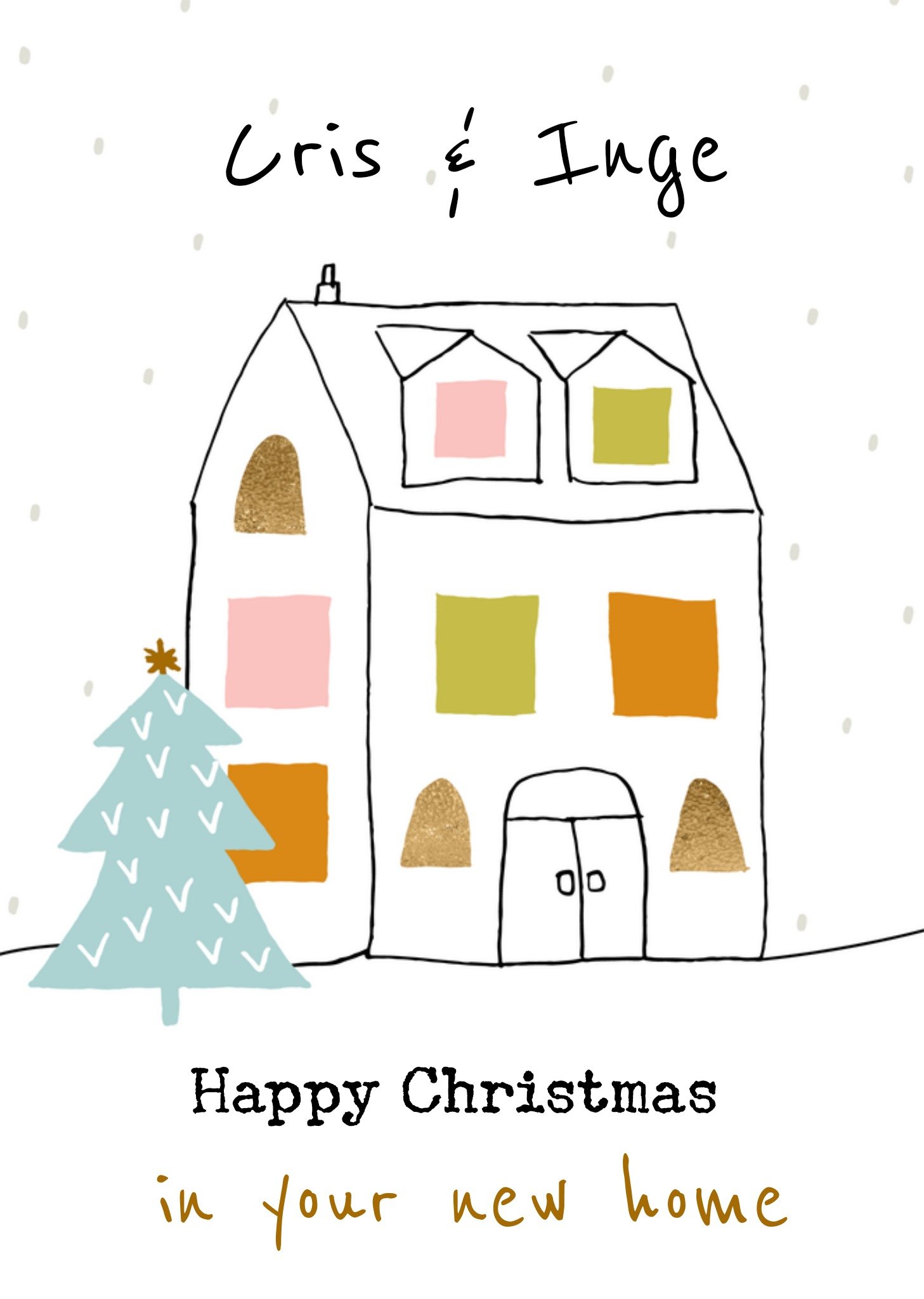 Kerstkaart Happy Christmas Greetz