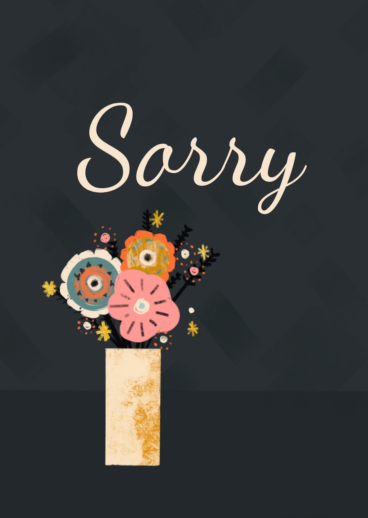 Sorry kaart bloemen Greetz