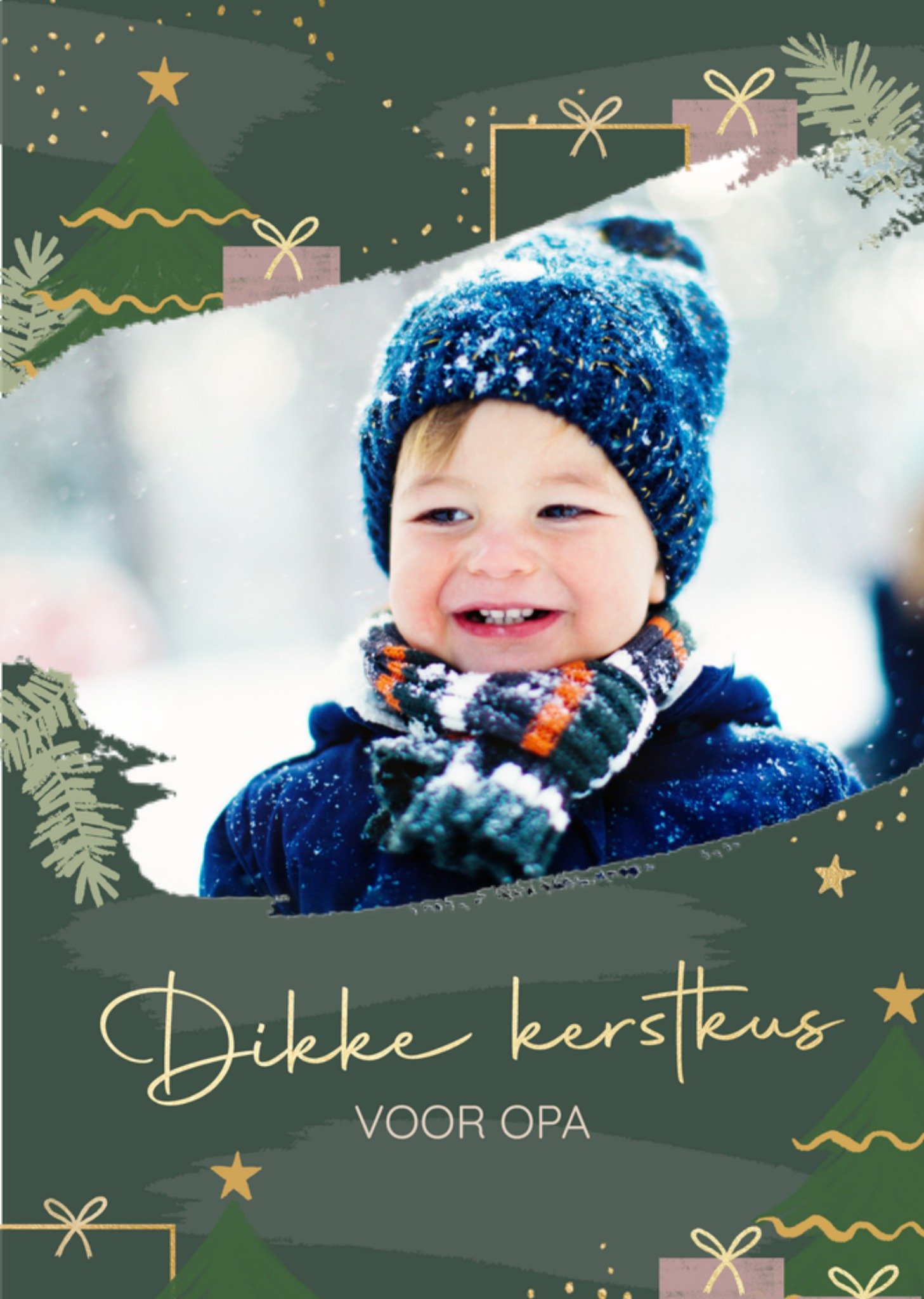 Greetz Kerstkaart Voor Opa Met foto Standard Card