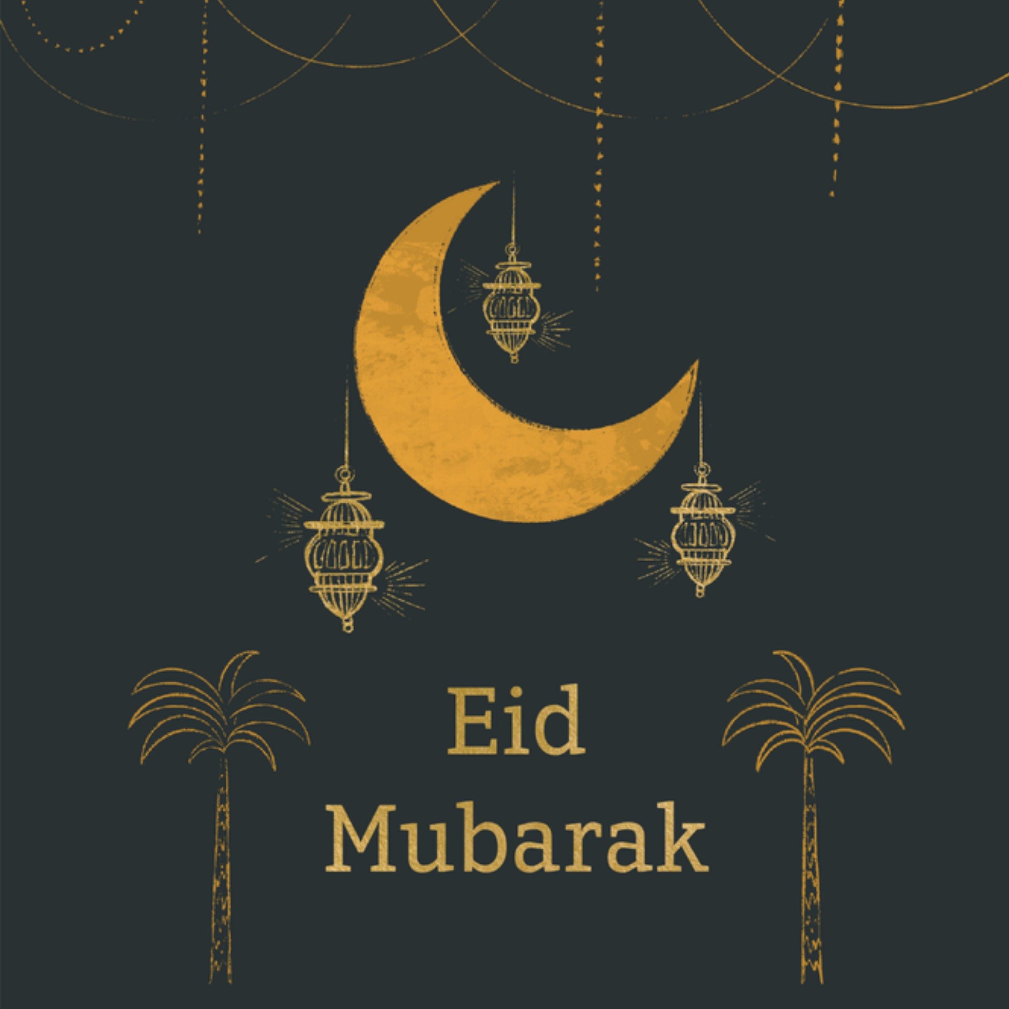 Greetz Eid Mubarak kaart illustratie Vierkant