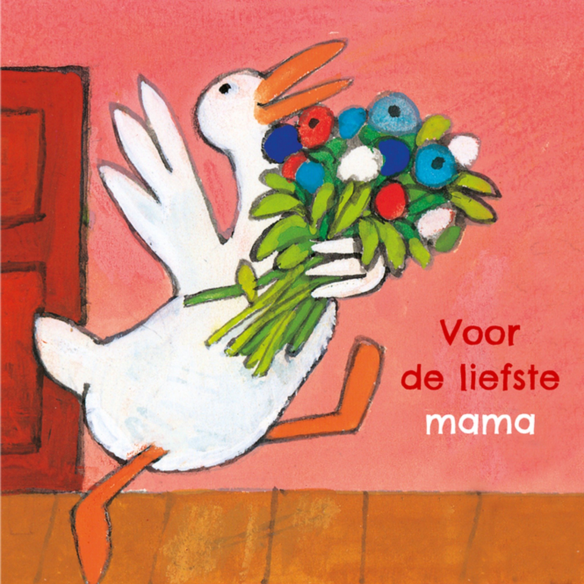 Moederdagkaart Bloemen Vierkante Kaart Kikker