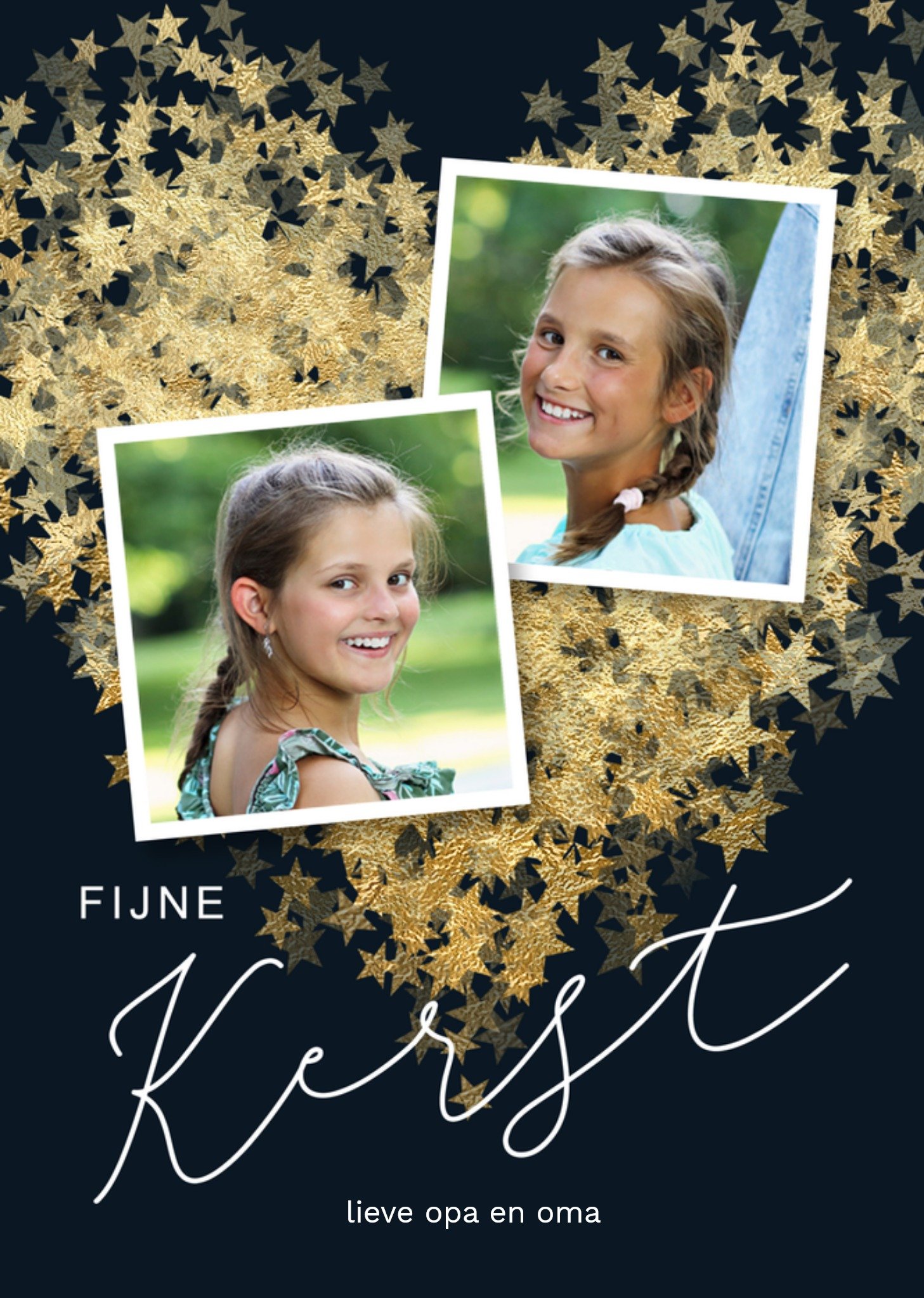 Luckz Kerst Hart Foto Opa en oma Standard Card
