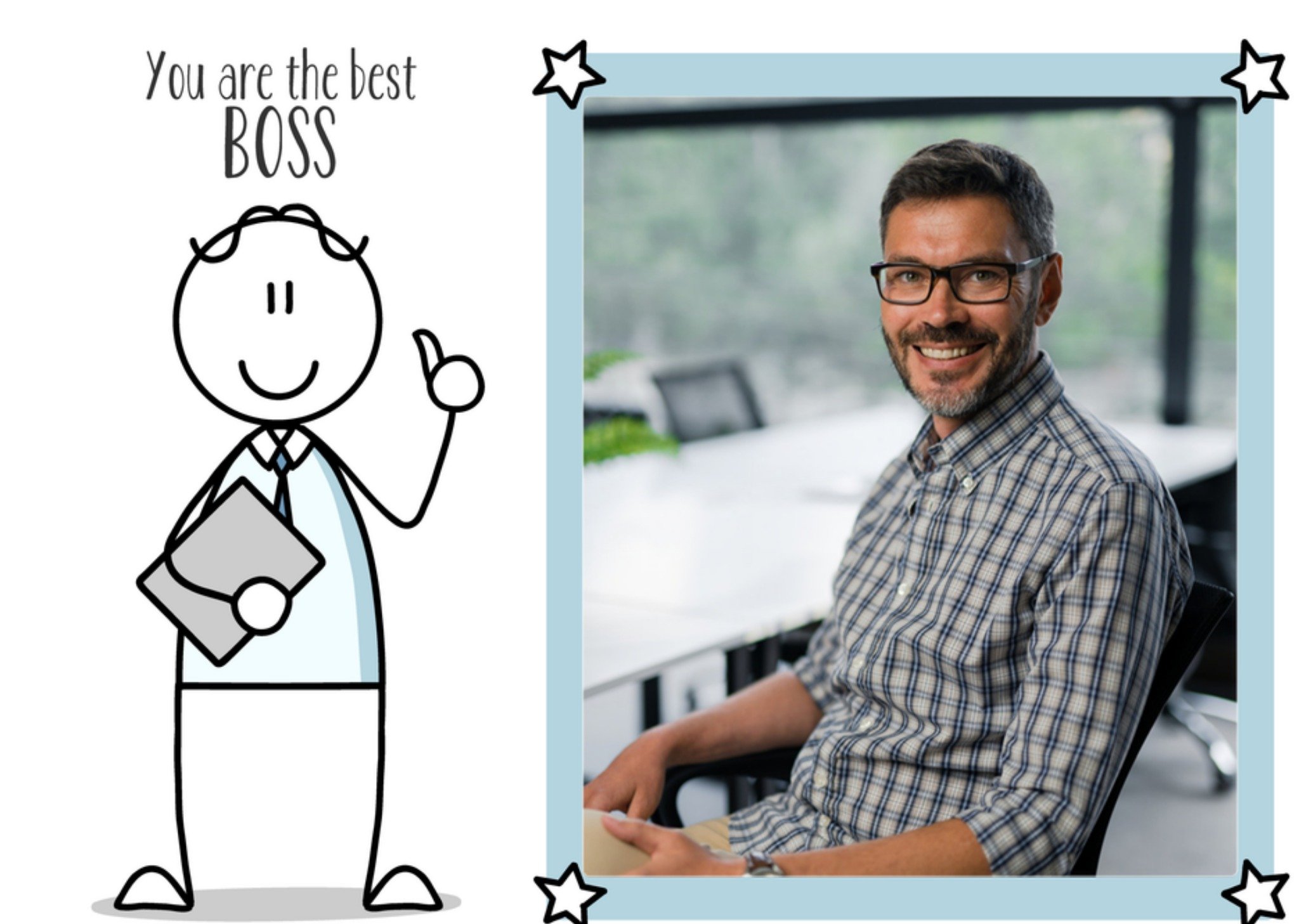 Dag van de baas fotokaart Kaart YH Tekent