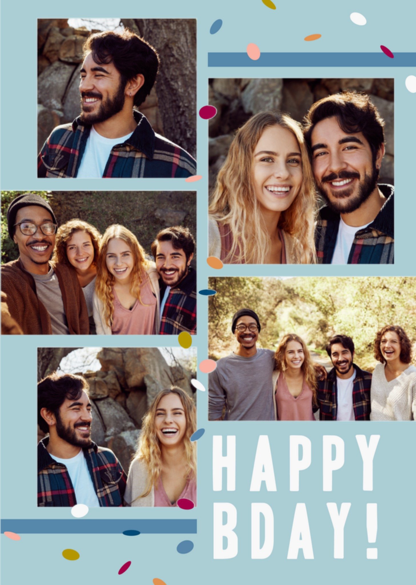 Greetz Verjaardagskaart Collage Met fotos Standard Card