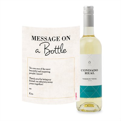 Condado Real | Verdejo - Viura | Message met eigen tekst | 750 ml