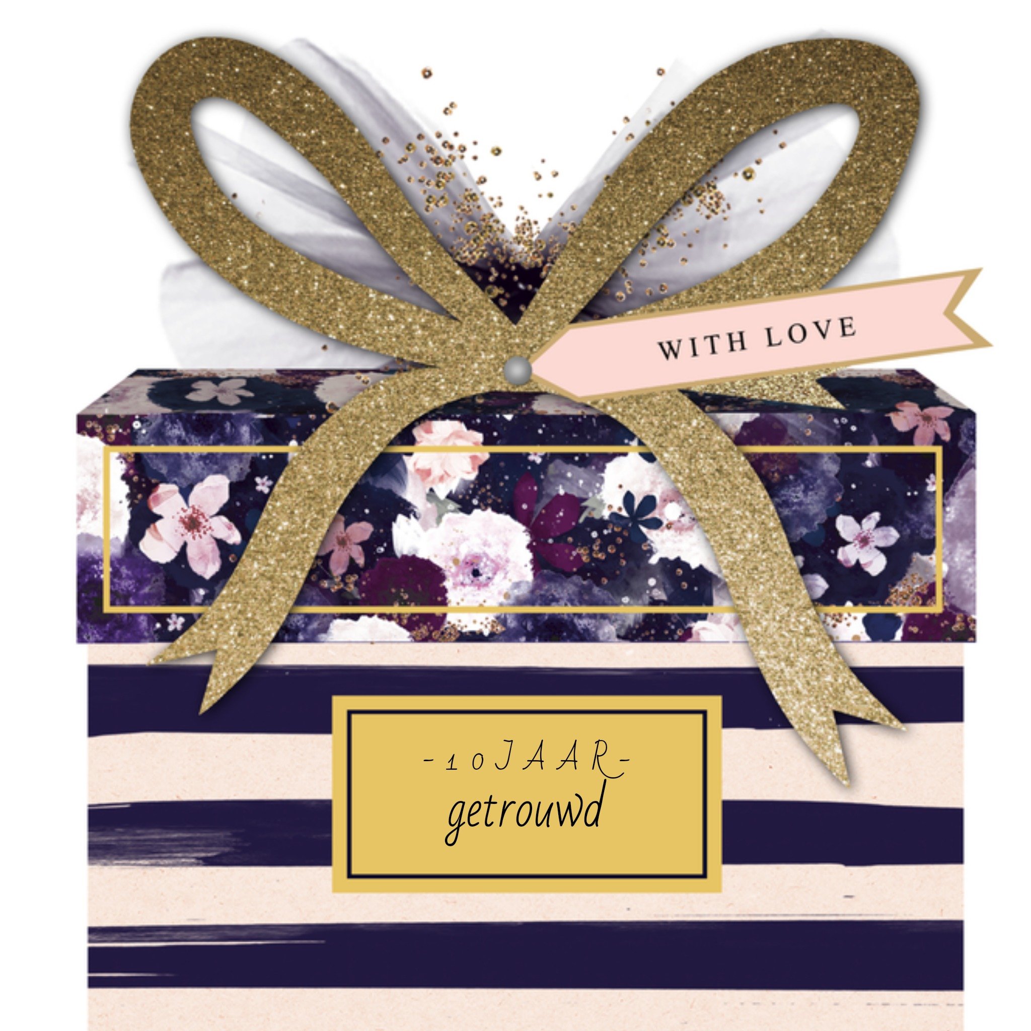 Huwelijksjubileum 10 jaar Vierkante Kaart UK Greetings