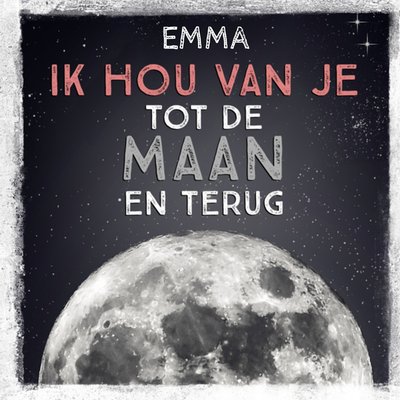 Ik Hou Van Je Tot De Maan En Terug Typografie Maan Kaart