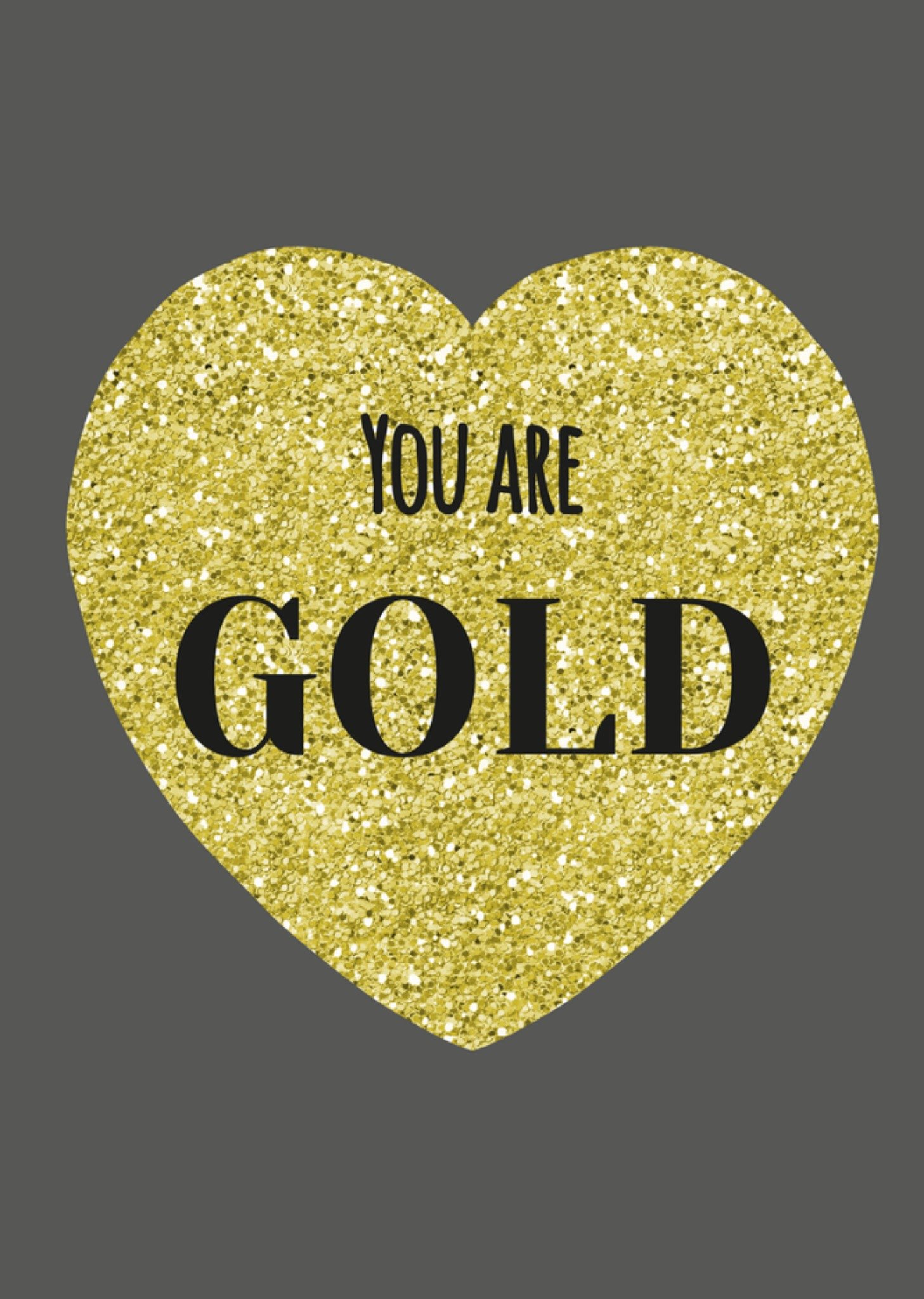 Valentijnskaart goud hartje Kaart Tsjip