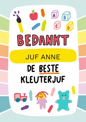 Angela Chick | Bedankkaart | met naam | juf